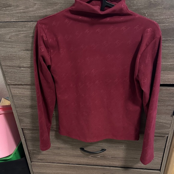 Burgundy Long Sleeve Turtleneck Top size S - Picture 1 of 4